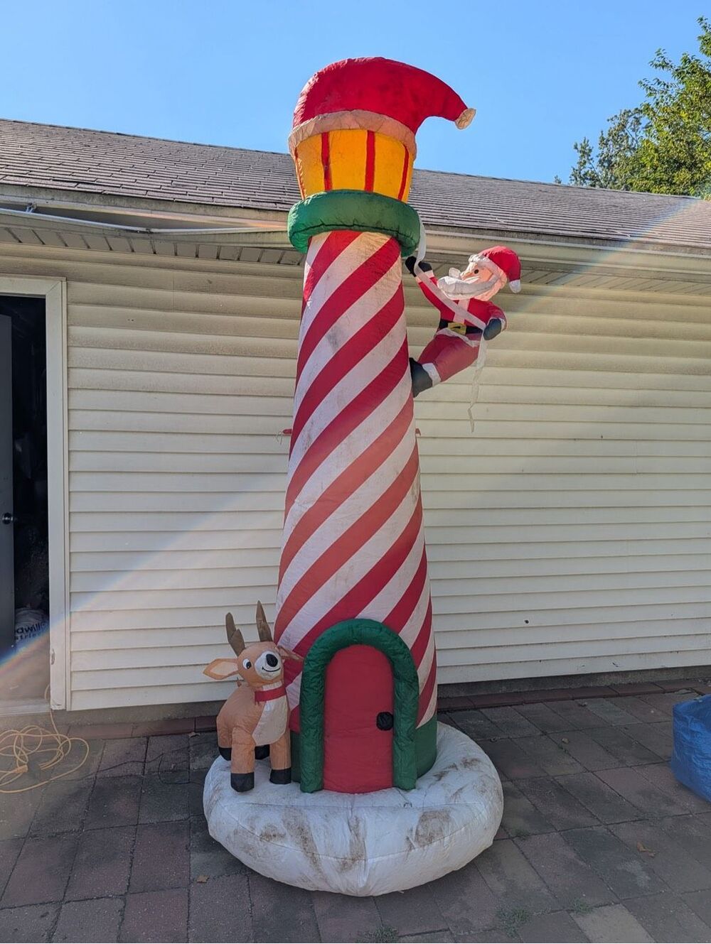 10 Ft Inflatable Lighthouse Lighted Outdoor Yard Christmas Decorations Santa